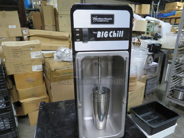 One Hamilton Beach The Big Chill Commercial Drink Mixer With 4 Stainless Steel Cups. 120 Volt. Model# 94900
