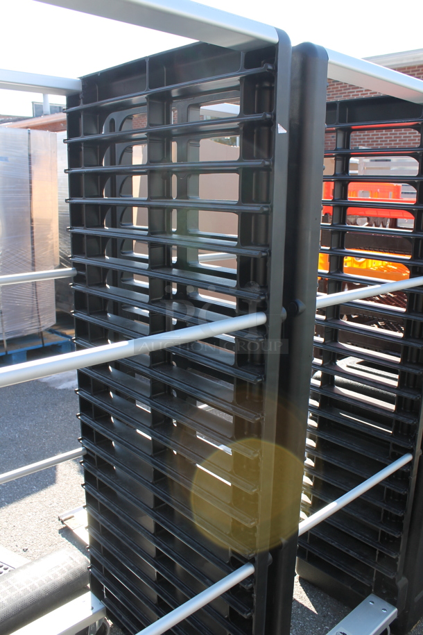 2 Rubbermaid Black Poly and Metal Pan Transport Rack on Commercial Casters. 2 Times Your Bid! - Image 2 of 4
