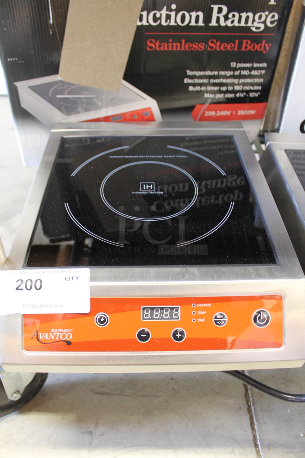 BRAND NEW SCRATCH AND DENT! Avantco IC3500 Stainless Steel Commercial Countertop Single Burner Induction Range. 208-240 Volts, 1 Phase. Tested and Working! - Image 1 of 4
