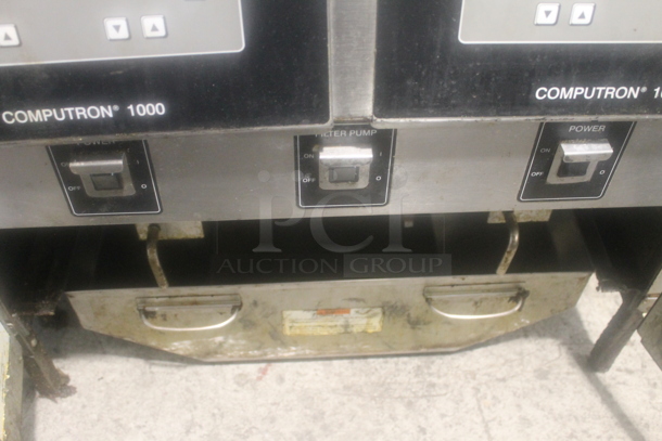 Henny Penny OFG-322 Stainless Steel Commercial Floor Style Propane Gas Powered 2 Bay Deep Fat Fryer w/ 4 Metal Fry Baskets. 170,000 BTU. - Image 5 of 8