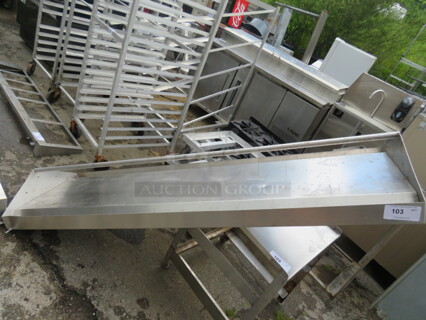 One Stainless Steel Shelf. 72X23X9