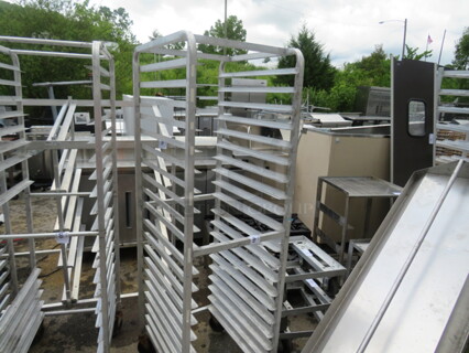 One Aluminum Speed Rack On Casters. 20.5X26X69.5