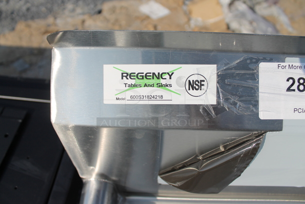 BRAND NEW SCRATCH AND DENT! Regency 600S31824218 Stainless Steel Commercial 3 Bay Sink w/ Dual Drain Boards. Bays 18x24. Drain Boards 16.5x25.5 - Image 7 of 8
