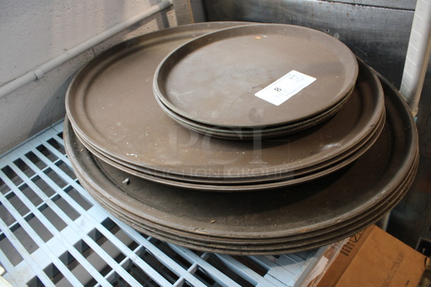 12 Brown Serving Trays, 4 of Each Size. Includes 14x14x0.5. 12 Times Your Bid! - Image 2 of 3