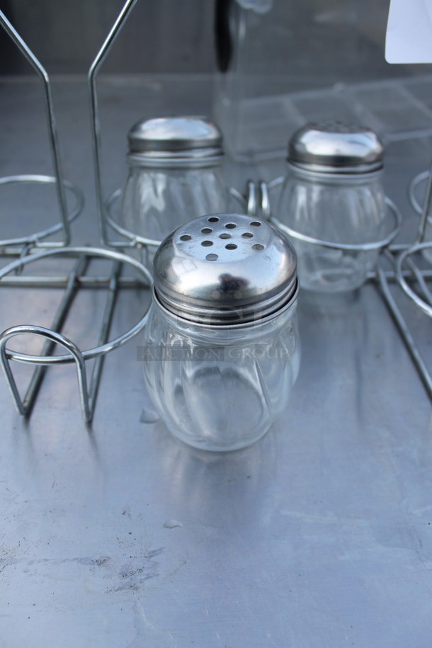 ALL ONE MONEY! Lot of 2 Metal Seasoning Shaker Holders w/ a Total of 4 Seasoning Shakers. - Image 3 of 4