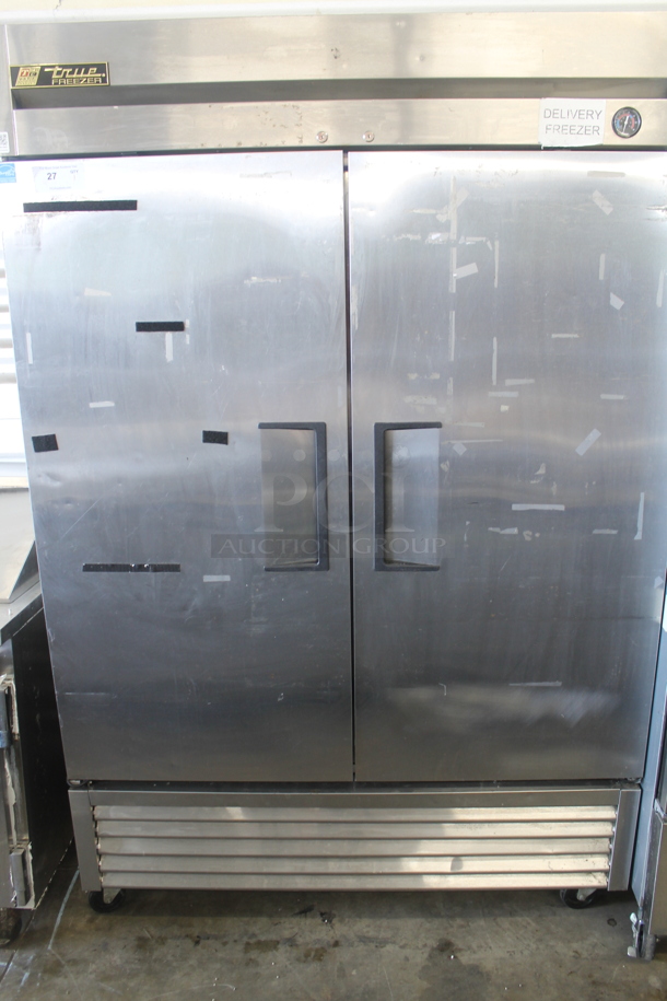 2013 True T-49F ENERGY STAR Stainless Steel Commercial 2 Door Reach In Freezer on Commercial Casters. 115 Volts, 1 Phase. Tested and Working!
 - Image 1 of 6