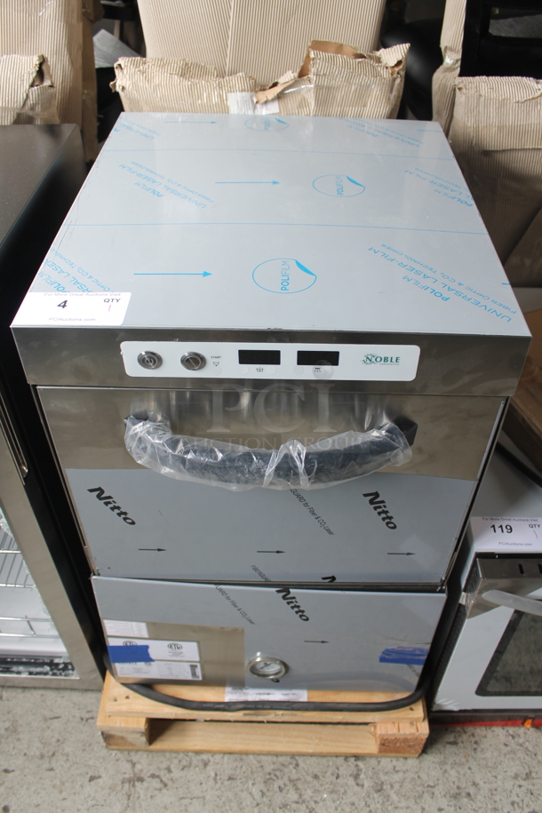 BRAND NEW SCRATCH AND DENT! 2023 Noble 495HTGW22 Stainless Steel Commercial Undercounter Glass Washer. 208-240 Volts, 1 Phase. - Image 1 of 11