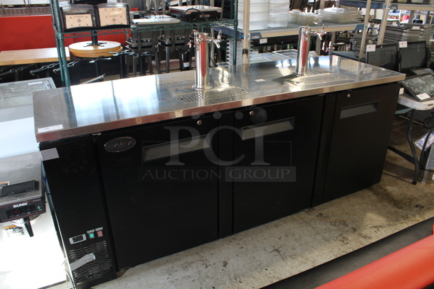 Saea Model SDD-27-90 Metal Commercial Direct Draw Kegerator w/ 2 Beer Towers, 3 Couplers and 3 Doors. 115 Volts, 1 Phase. 90.5x28x50. Tested and Does Not Power On - Image 2 of 10