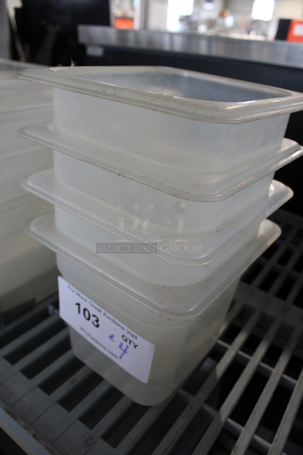 ALL ONE MONEY! Lot of 4 Poly Clear 1/6 Size Drop In Bins! 1/6x6 - Image 2 of 3