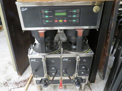 One Curtis Gemini GT Coffee Brewer With 2 Filter Baskets ANd 2 Satellites. 220 Volt. 1 Phase. 5200-7500 Watt. Model# GEMTS10A1005. $3133.16.