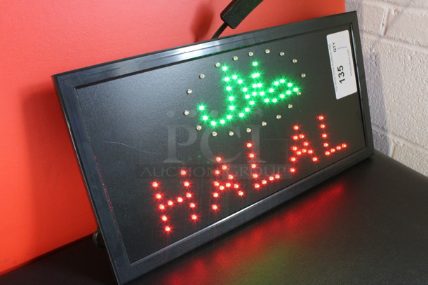Halal Light Up Sign. 19x1x9.5. Tested and Working! - Image 2 of 6