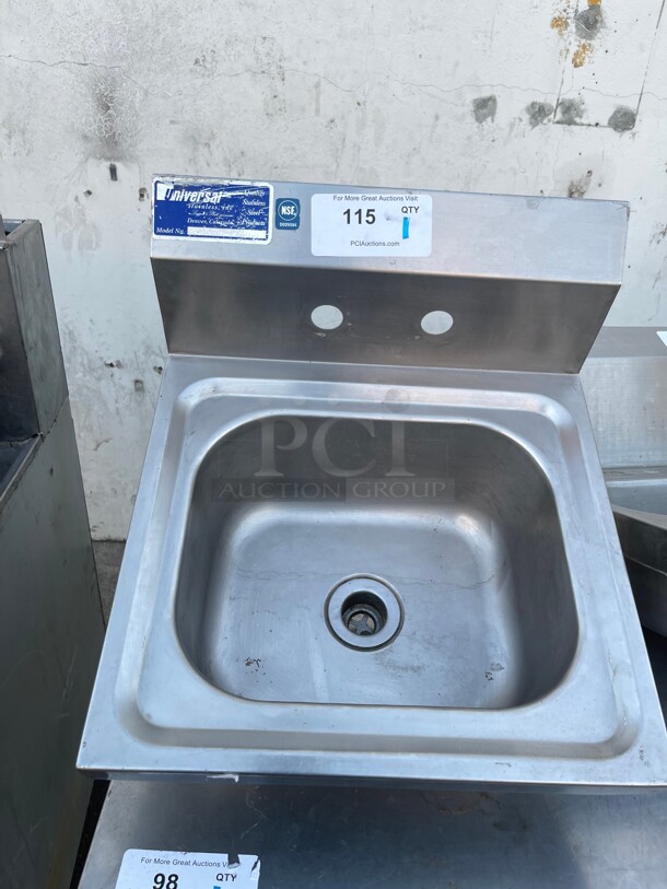 Clean! Universal Commercial 15 inch Stainless Steel Hand Sink NSF 