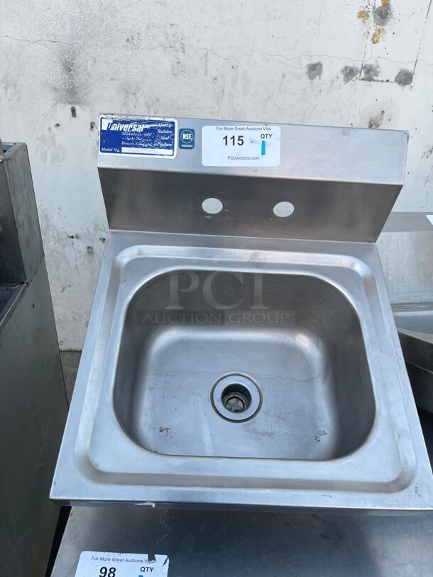 Clean! Universal Commercial 15 inch Stainless Steel Hand Sink NSF  - Image 1 of 7