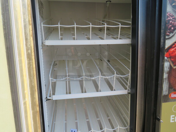 One WORKING True 2 Door Cooler With 3 Rows Of Soda Racking. Model# GDM-35. 115 Volt. 40X30X79 - Image 3 of 4