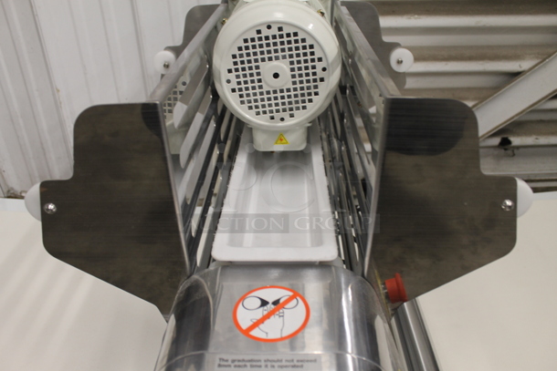 BRAND NEW SCRATCH AND DENT! Estella 34SDSC67 Commercial Stainless Steel Electric Countertop Dough Sheeter On Black Feet. 110V. Tested and Working! - Image 6 of 12