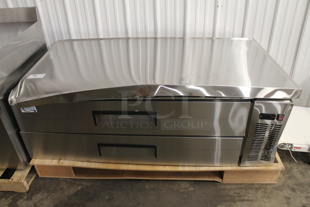 BRAND NEW SCRATCH AND DENT! Avantco 178CBE60HC Commercial Stainless Steel Electric Two Drawer Refrigerated Chef Base. 115V. Tested And Working! 