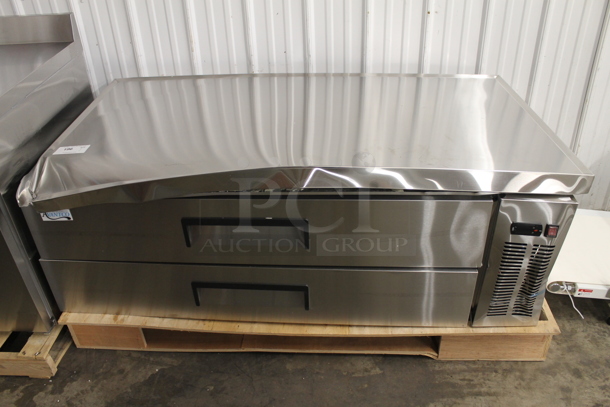 BRAND NEW SCRATCH AND DENT! Avantco 178CBE60HC Commercial Stainless Steel Electric Two Drawer Refrigerated Chef Base. 115V. Tested And Working!  - Image 1 of 9