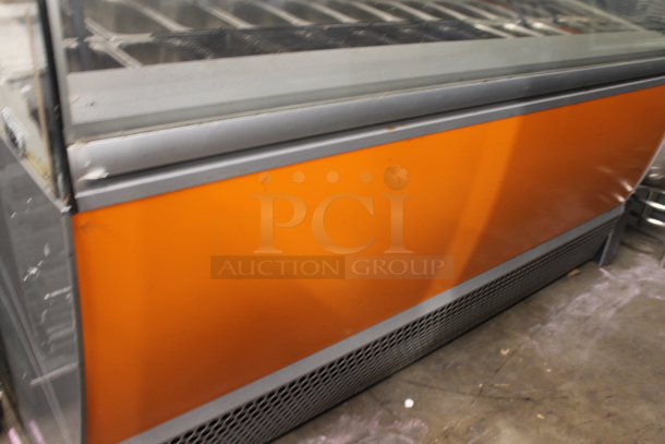 ISA SPA Gel Pro Commercial Stainless Steel Electric Curved Glass Ice Cream Display Cabinet With 22 Steel Bins And Orange Front. 230V.  - Image 3 of 9