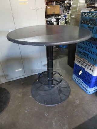 Wooden Black Table Top On Assorted  Bar Height Base. 42X42X42