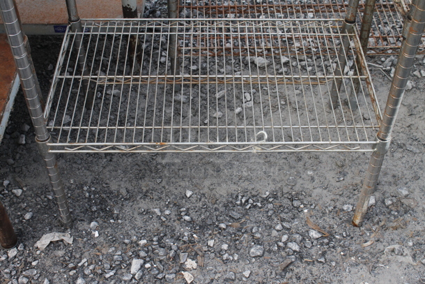 Chrome Finish 2 Tier Wire Shelving Unit. BUYER MUST DISMANTLE. PCI CANNOT DISMANTLE FOR SHIPPING. PLEASE CONSIDER FREIGHT CHARGES. - Image 2 of 2