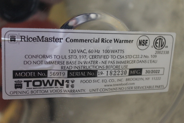 LIKE NEW! RiceMaster 382CD225 Stainless Steel Commercial Countertop Rice Warmer. 120 Volts, 1 Phase. Unit Has Only Been Used a Few Times! Tested and Working! - Image 5 of 6