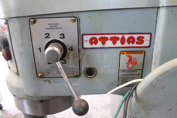 Attias USA 60 Metal Commercial Floor Style 60 Quart Planetary Dough Mixer w/ Stainless Steel Mixing Bowl and Dough Hook Attachment. 220 Volts, 1 Phase. - Image 5 of 11