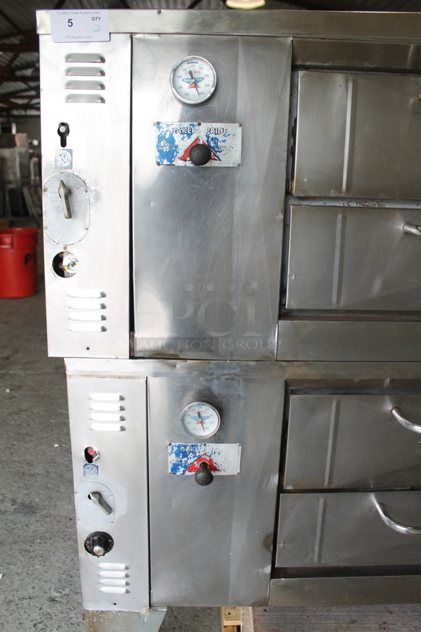 2 Bakers Pride Stainless Steel Commercial Propane Gas Powered Single Deck Pizza Ovens on Legs. Comes w/ Cooking Stones! 2 Times Your Bid! - Image 5 of 12