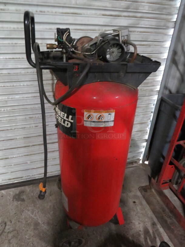 One Campbell Hausfeld 32 Gallon Air Compressor. 120 Volt. Model# WL660800RB. - Image 2 of 3
