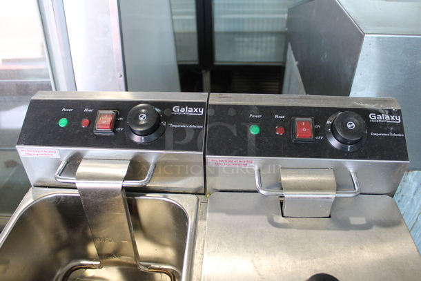 Galaxy 177EF20E Stainless Steel Commercial Countertop Electric Powered Deep Fat Fryer w/ 1 Metal Lid and 1 Metal Fry Basket. 110 Volts, 1 Phase. - Image 7 of 8