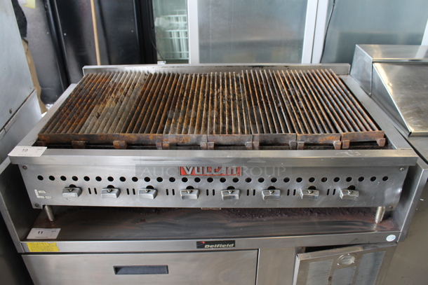 Vulcan VCCB47-1 Stainless Steel Commercial Countertop Natural Gas Powered Charbroiler Grill. 116,000 BTU. 