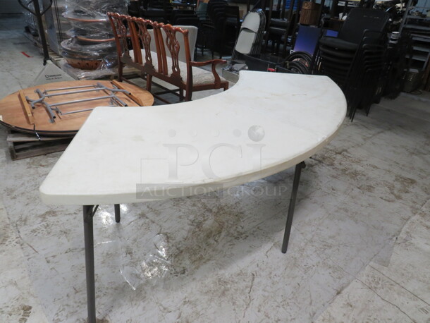 One Half Circle Folding Table. 92X30X29 - Image 2 of 2