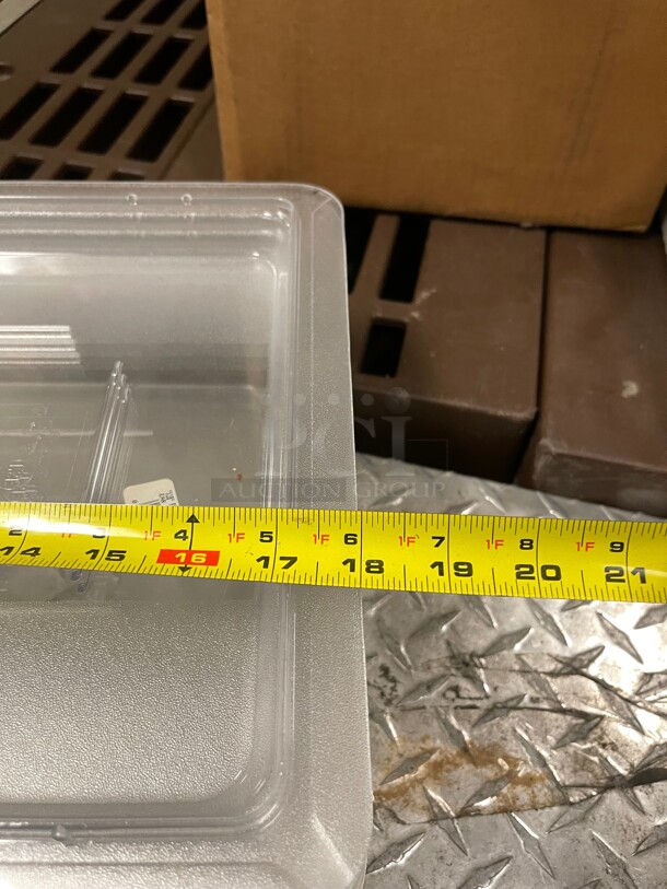 New! Commercial Plastic Food Box 18inch X 12 Inch X 3.5 Inch Clear With Lid NSF Great For Food Storage  - Image 6 of 8