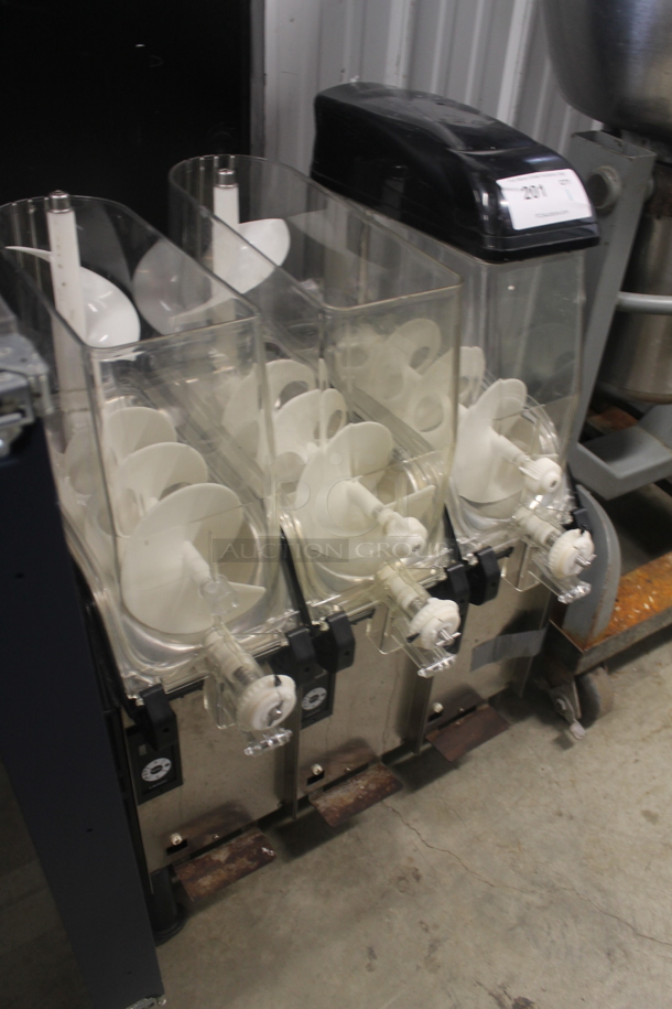 Elemco FC3 Stainless Steel Commercial Countertop 3 Hopper Slushie Machine. Missing 2 Lids. 115 Volts, 1 Phase. Tested and Powers On But Does Not Get Cold - Image 2 of 6