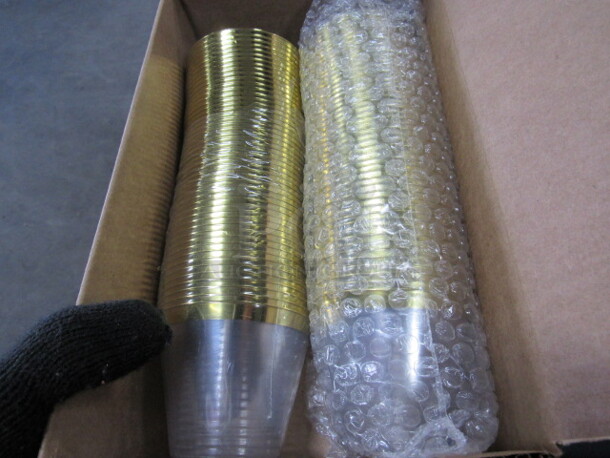 NEW 100count 9oz Gold Rim Poly Cup.  - Image 2 of 2