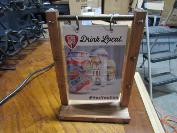 Wooden Table Top Drink Menu. 10XBID. - Image 1 of 1