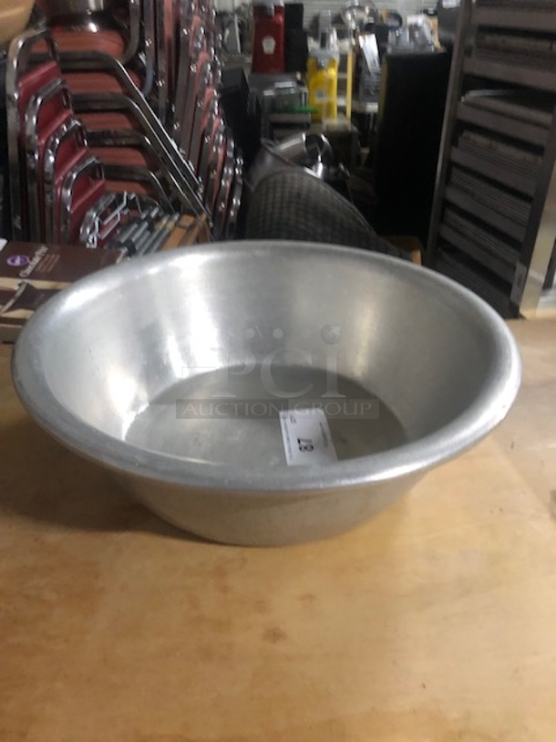 One 17 Inch Aluminum Mixing Bowl.