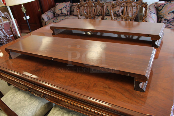 Hard Wood Victorian Style Dining Table w/ 6 Chairs and 2 Leaves. - Image 12 of 12