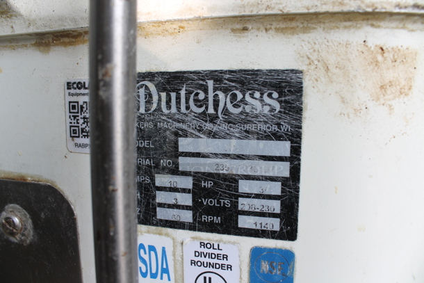 Dutchess UM-3 Metal Commercial Floor Style Dough Divider. 208-230 Volts, 3 Phase. - Image 4 of 5