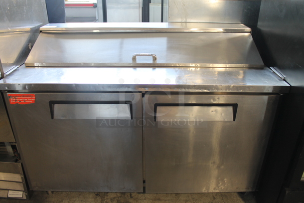 Turbo Air MST-60 Stainless Steel Commercial Sandwich Salad Prep Table Bain Marie Mega Top on Commercial Casters. 115 Volts, 1 Phase. Tested and Working!