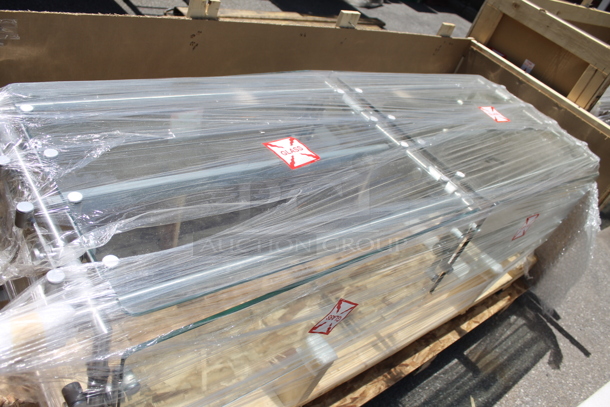 BRAND NEW IN CRATE! Metal and Glass Sneeze Guard. - Image 3 of 4