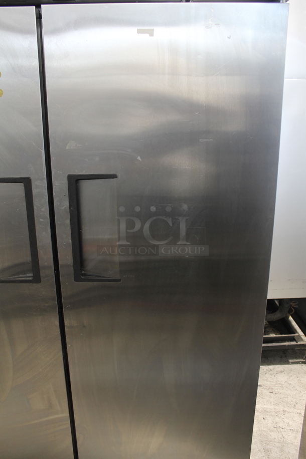 2014 True TG2R-2S ENERGY STAR Stainless Steel Commercial 2 Door Reach In Cooler w/ Poly Coated Racks on Commercial Casters. 115 Volts, 1 Phase. Tested and Working! - Image 6 of 10