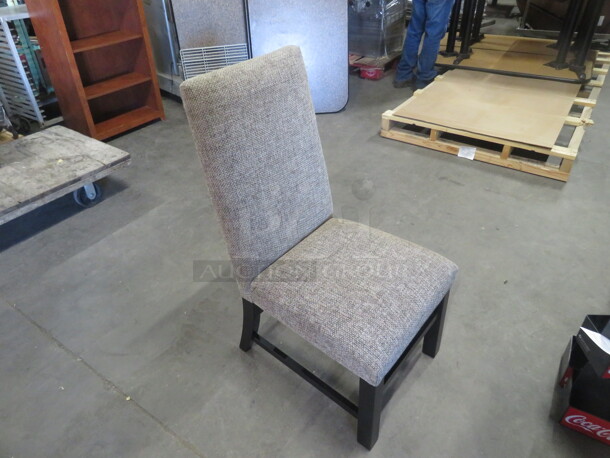 Wooden Chair With High Back Tweed Cushioned Seat And Back. 2XBID - Image 3 of 4