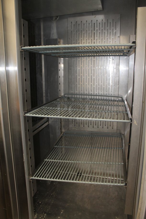 Avantco 178CFD2RR Stainless Steel Commercial 2 Door Reach In Cooler w/ Poly Coated Racks on Commercial Casters. 115 Volts, 1 Phase. Tested and Working! - Image 4 of 6