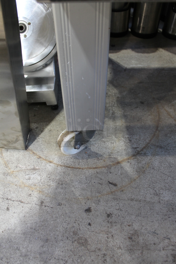 2013 Sveba Dahlen Gemini S402 Stainless Steel Commercial Floor Style Natural Gas Powered Mini Rotating Rack Oven on Commercial Casters.  - Image 5 of 12