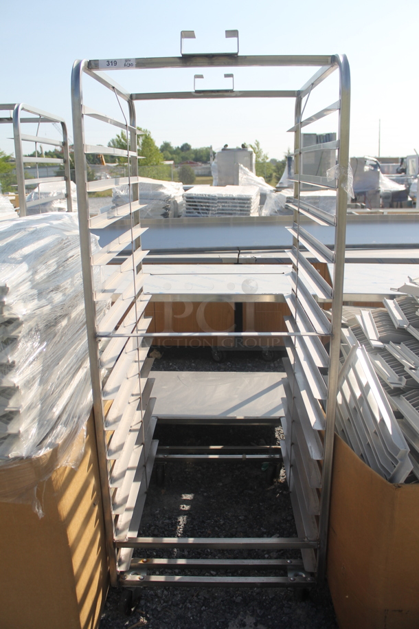 BRAND NEW! Metal Commercial Pan Transport Rack on Commercial Casters w/ Top Guide for Rack Oven. - Image 1 of 6