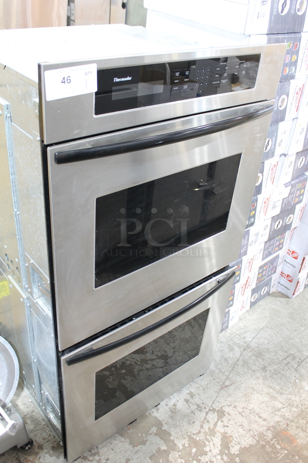 Thermador Stainless Steel Electric Powered Double Stack Wall Oven; One Convection Oven. 208 Volts, 1 Phase. - Image 1 of 6