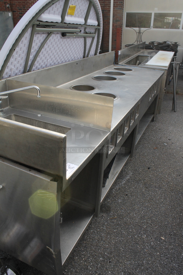 Stainless Steel Commercial Table w/ Sink Bay, 8 Steam Wells and Under Shelf. - Image 11 of 11