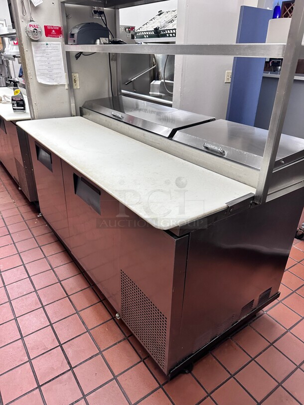 Working! True TPP-67 67 inch Commercial Pizza Prep Table w/ Refrigerated Base, w/ Double Shelf 115v NSF Tested and Working! - Image 4 of 10