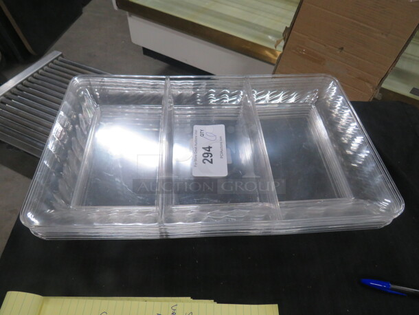 NEW 12X18, Poly 3 Compartment Tray. 6XBID