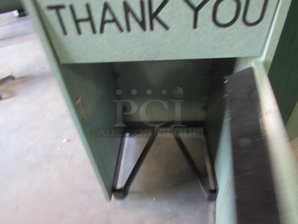 One 1 Door Laminate Trash Receptacle With Top Tray Holder. 25X25X46 - Image 2 of 2